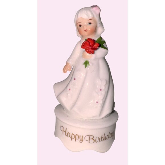Happy Birthday august Girl Figurine By George Good Corp 1986 - Picture 5 of 5
